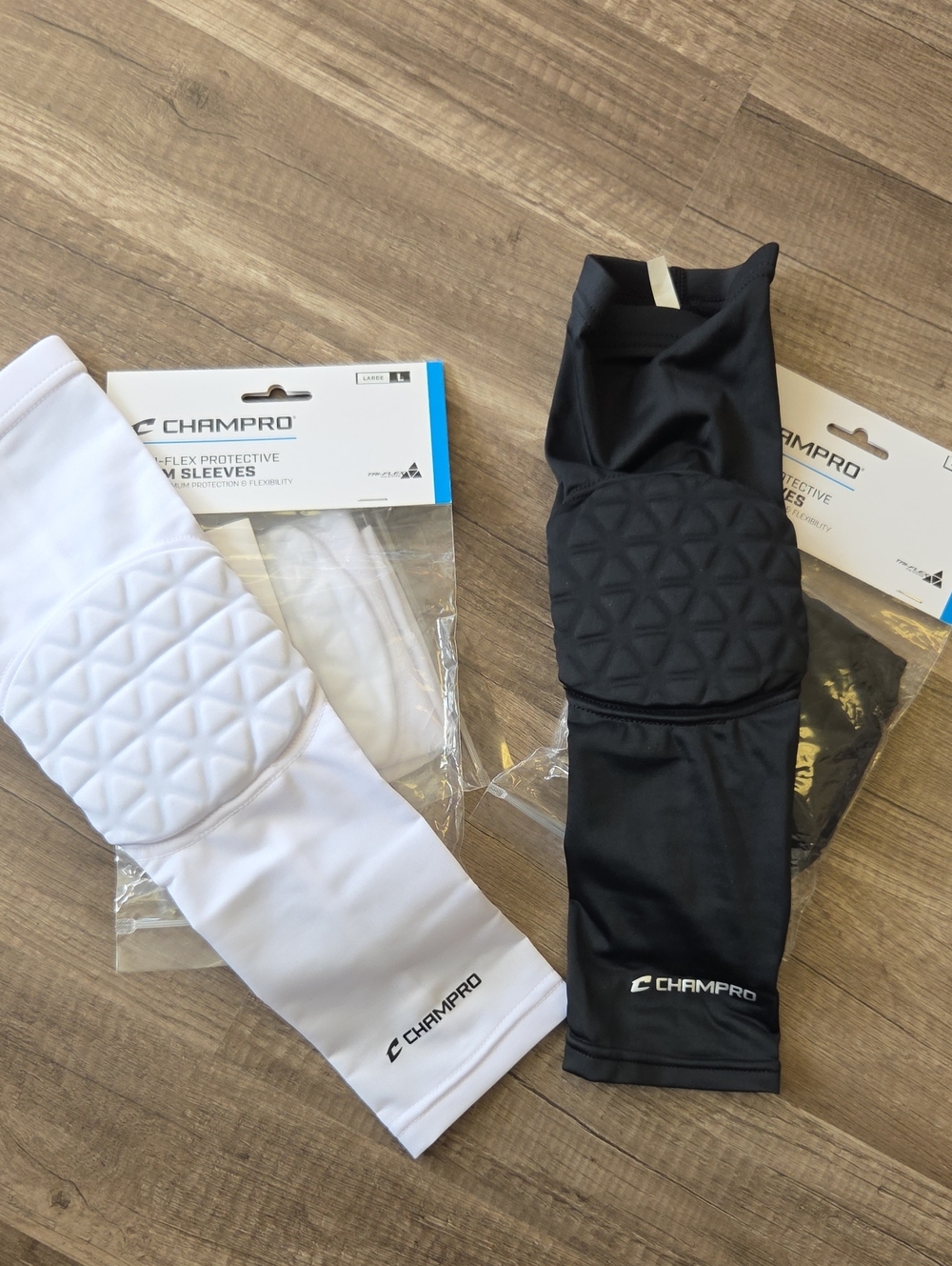 Champro Padded Arm Sleeves - Black And White